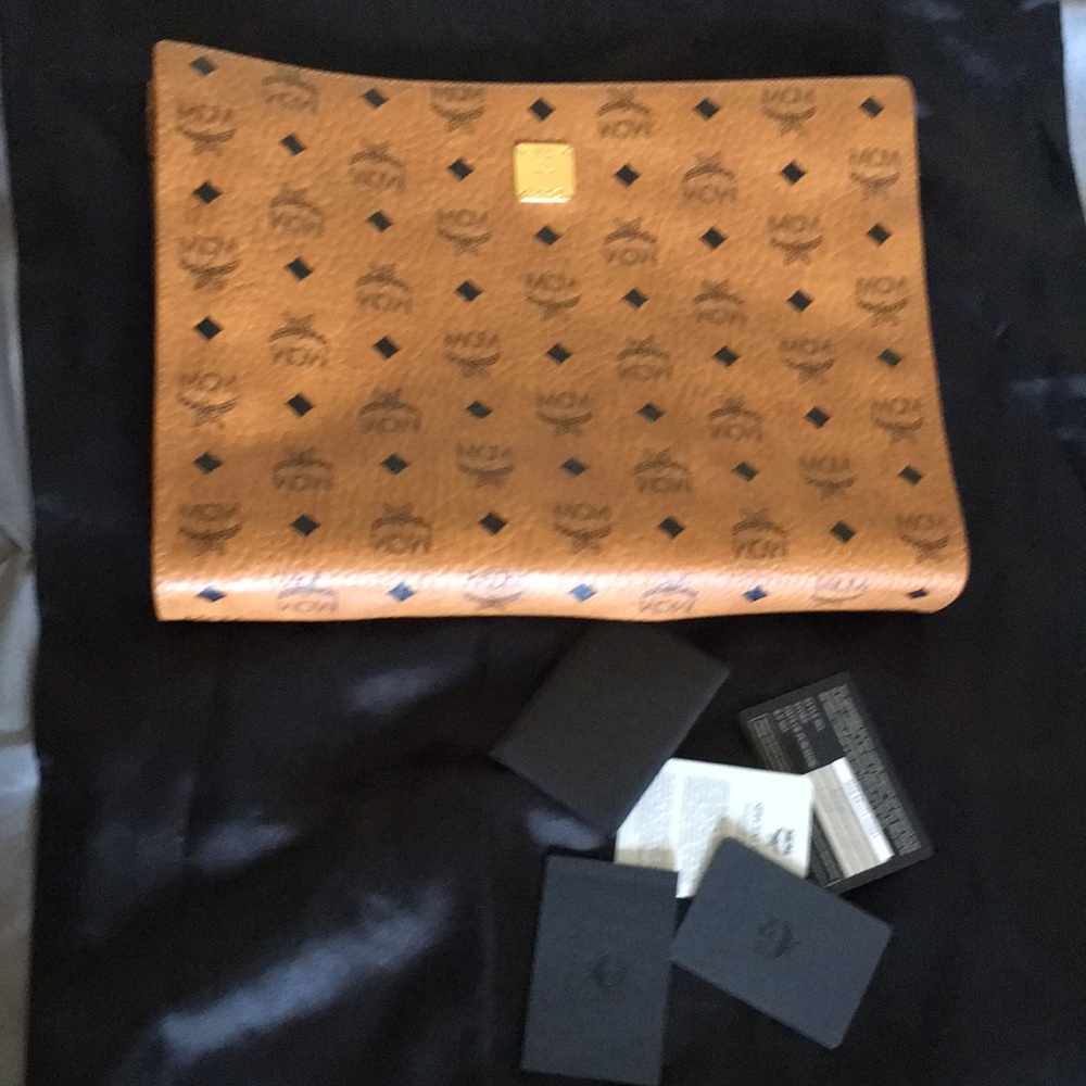 Authentic MCM Cognac Medium/Large Clutch Bag